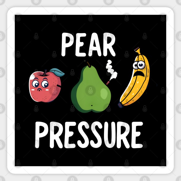 Pear Pressure - It's Apples and Oranges Sticker by Shirt for Brains